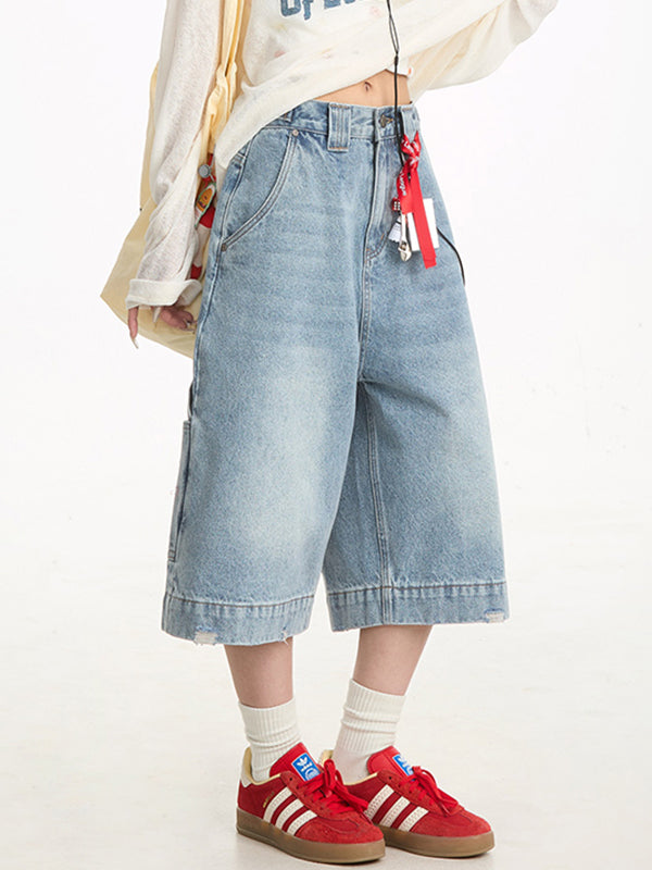 American Aged Wash Denim Shorts