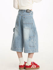 American Aged Wash Denim Shorts