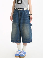 American Aged Wash Denim Shorts