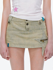 Special Cut Star Patch Mini Skirt