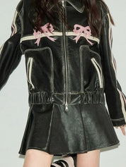 Unique Street Sweet And Cool Bow Jacket