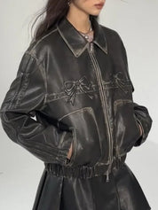 Unique Street Sweet And Cool Bow Jacket