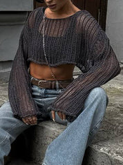 Openwork Knit Long Sleeve