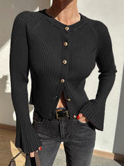 Underlay Threaded Buttonhole Cardigan