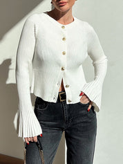 Underlay Threaded Buttonhole Cardigan