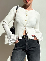 Underlay Threaded Buttonhole Cardigan