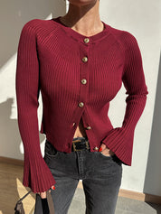 Underlay Threaded Buttonhole Cardigan