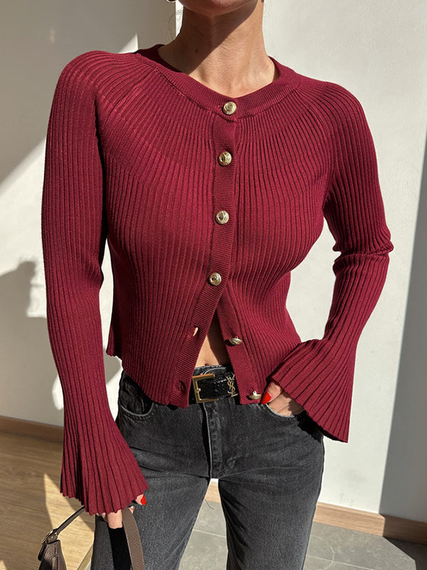 Underlay Threaded Buttonhole Cardigan