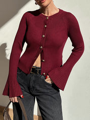 Underlay Threaded Buttonhole Cardigan