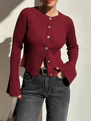 Underlay Threaded Buttonhole Cardigan