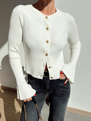 Underlay Threaded Buttonhole Cardigan