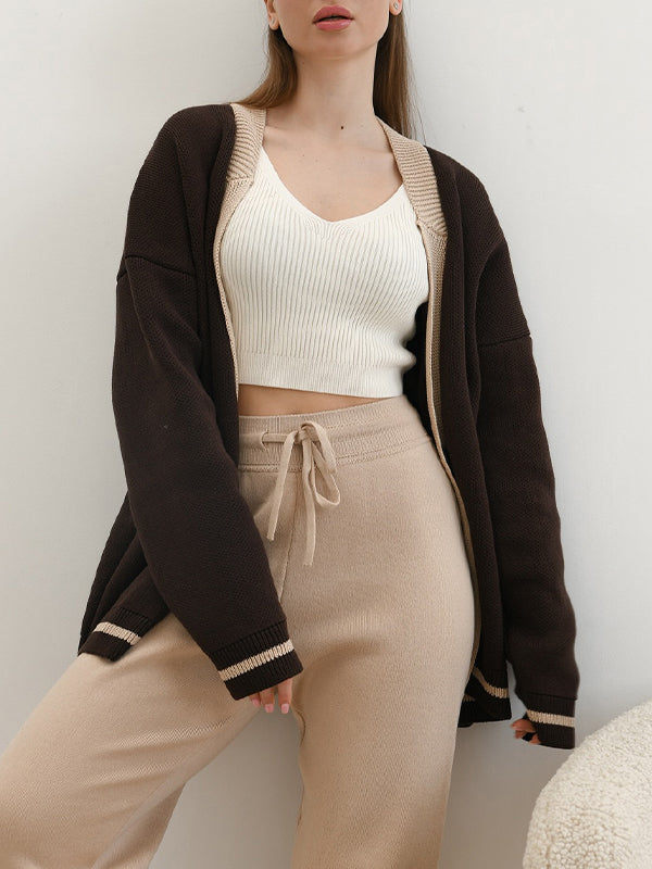 Thickened Contrasting Colours Cardigan