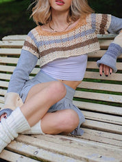 Retro Hot Girl Stripes Long Sleeve