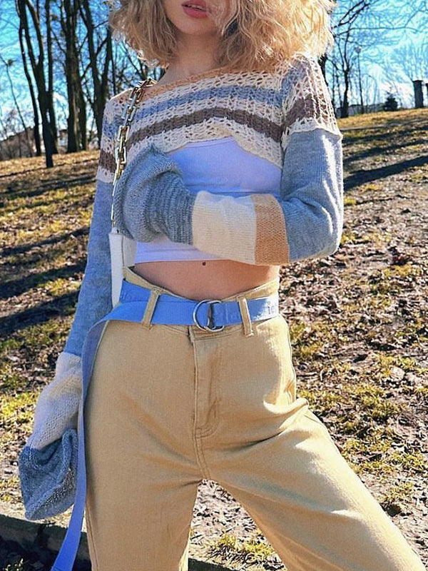 Retro Hot Girl Stripes Long Sleeve