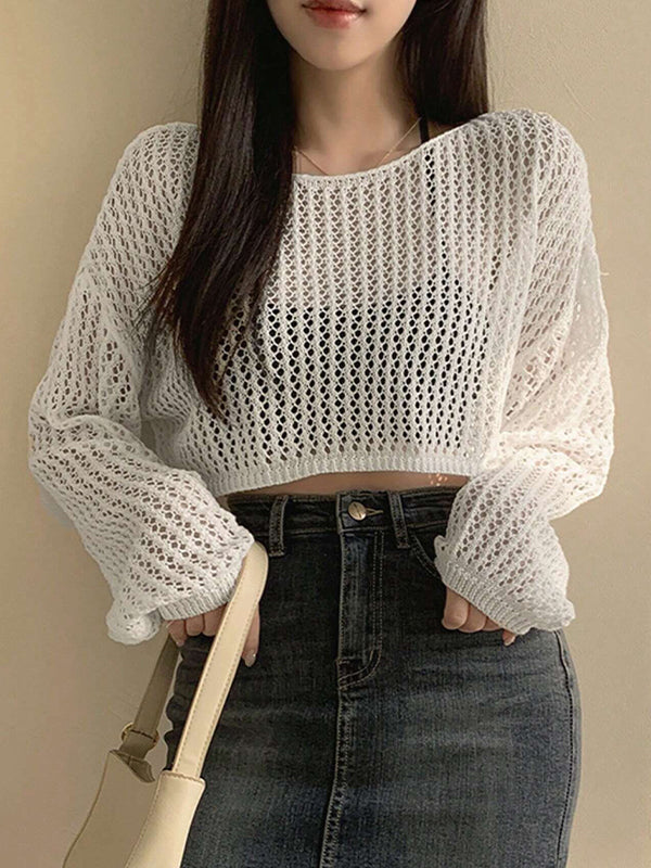 Fashionable Versatile Openwork Long Sleeve