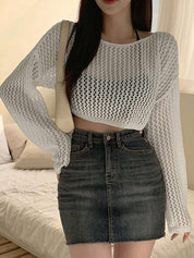 Fashionable Versatile Openwork Long Sleeve