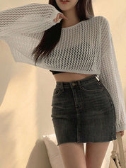 Fashionable Versatile Openwork Long Sleeve