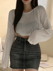Fashionable Versatile Openwork Long Sleeve