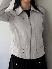 Workwear-Style Basic Solid Colours Jacket