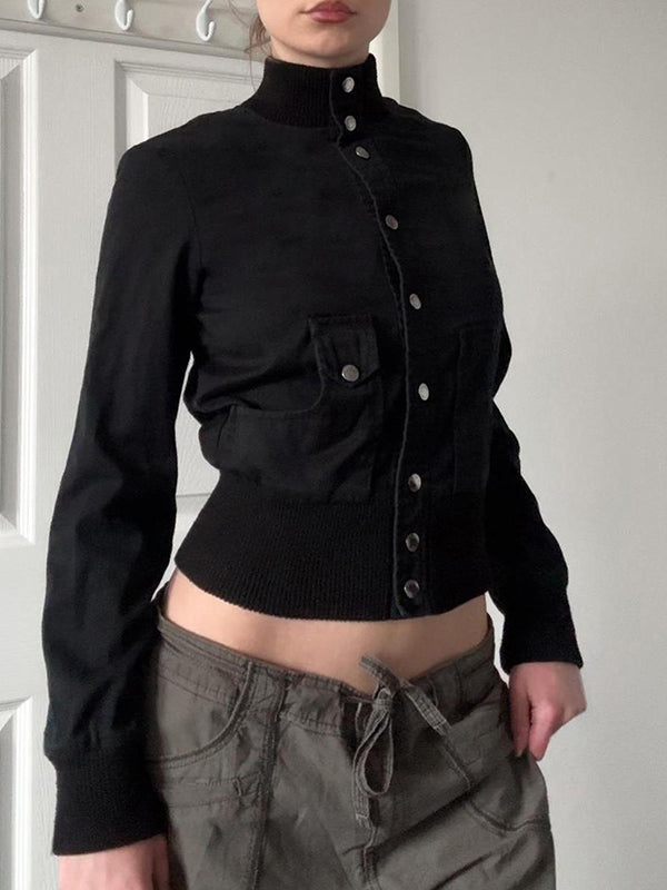 Solid Colour Slim Fit Fashionable Jacket