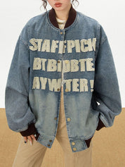 Alphabet Patchwork American Style Jacket