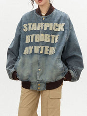 Alphabet Patchwork American Style Jacket