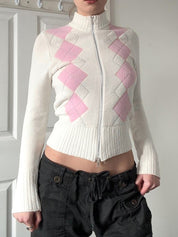 American Vintage Diamond Quilting Cardigan