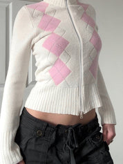 American Vintage Diamond Quilting Cardigan