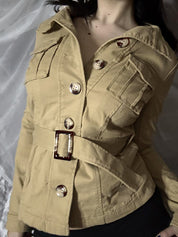 American-Style Hot Girl With Japanese-Style Buckle Jacket