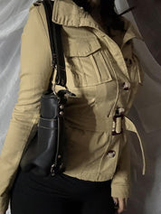 American-Style Hot Girl With Japanese-Style Buckle Jacket