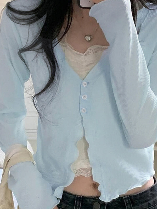 Gentle Breeze Blue Slim Fit Long Sleeve