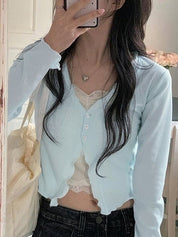 Gentle Breeze Blue Slim Fit Long Sleeve