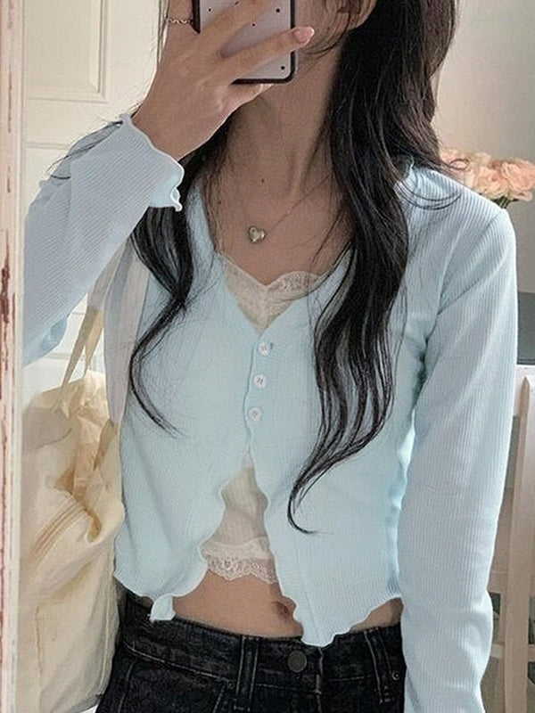 Gentle Breeze Blue Slim Fit Long Sleeve