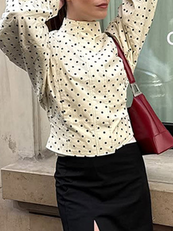 Sweet And Stylish Polka Dots Jacket