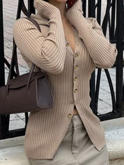 Elegant Solid Colour Long Sleeve