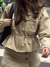 Tapered Drawstring Waist Jacket