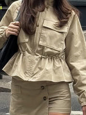 Tapered Drawstring Waist Jacket