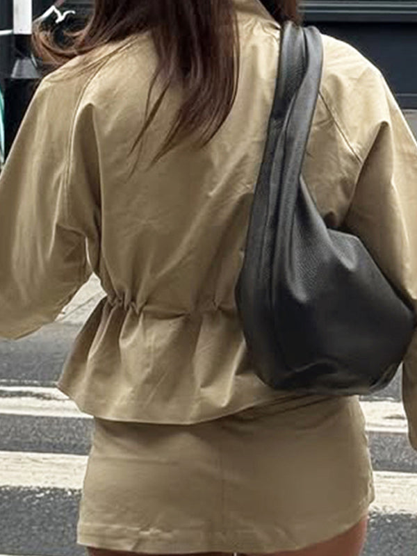 Tapered Drawstring Waist Jacket