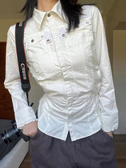 Industrial-Style Metal Stud Pockets Jacket