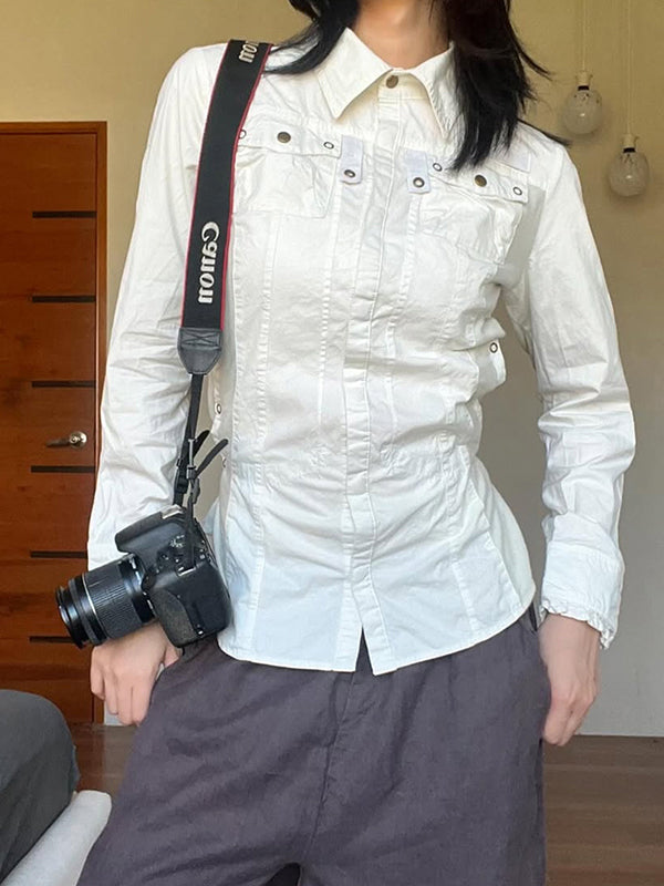 Industrial-Style Metal Stud Pockets Jacket