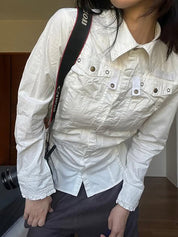 Industrial-Style Metal Stud Pockets Jacket