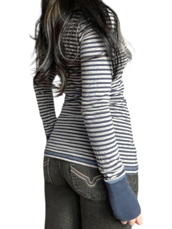 Comfortable Wind Stripes Long Sleeve