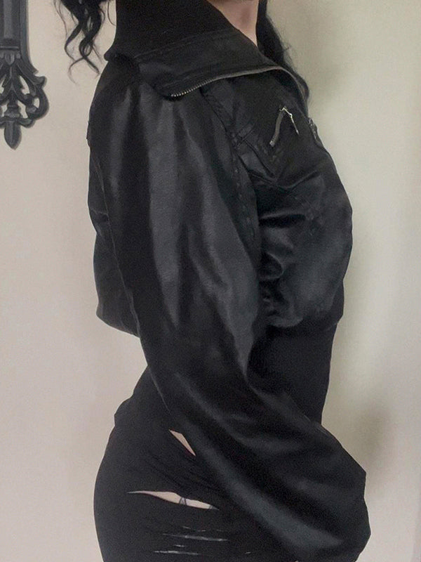 Retro Workwear Zipper Jacket