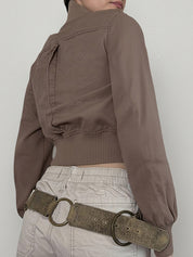 Retro Zip-Up Stand Collar Jacket