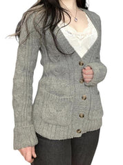 Retro Laid-Back Style Cardigan