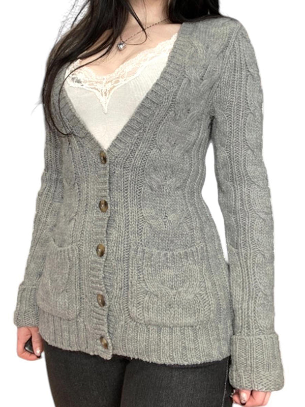 Retro Laid-Back Style Cardigan