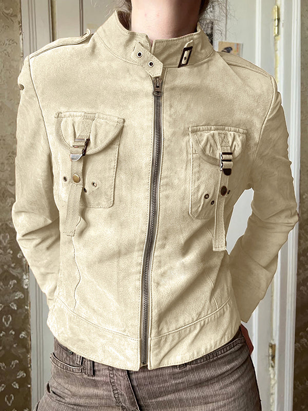 American-Style Utility Pockets Jacket