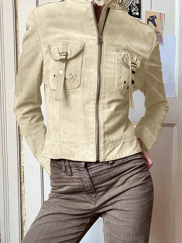 American-Style Utility Pockets Jacket