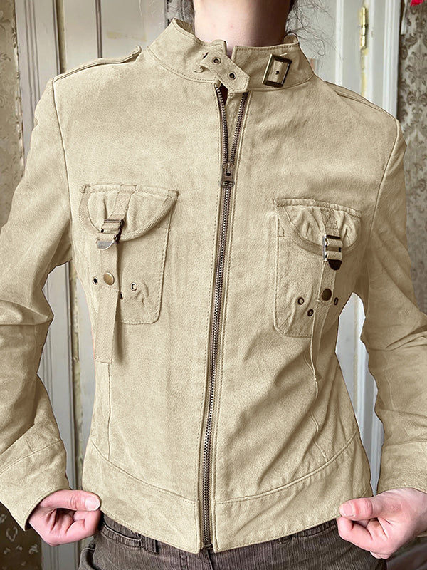 American-Style Utility Pockets Jacket