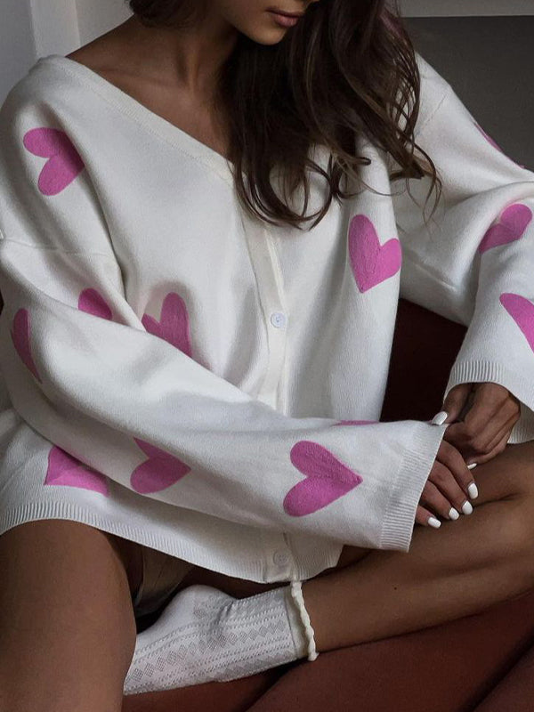 Embroidered Heart Cardigan